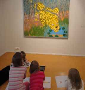 children at work in the museum