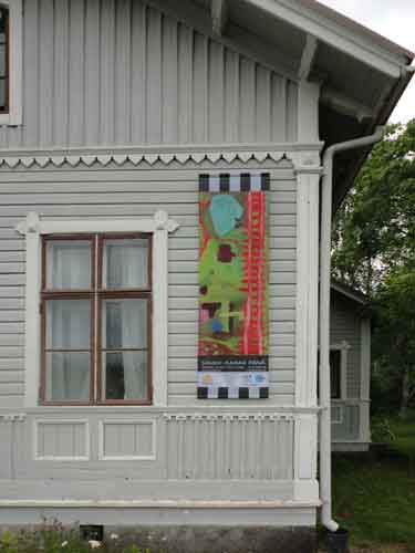 banner at the railway station of Kalvitsa