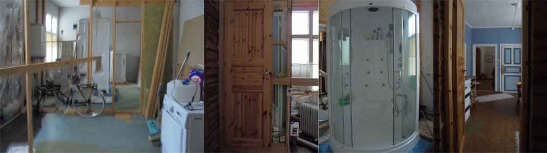 under construction shower toilet and sauna room