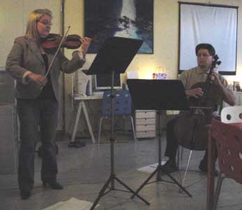 music by Susanna Mieskonen-Makkonen and Matti Makkonen during the taidekirppujen y� in art centre saksala ArtRadius