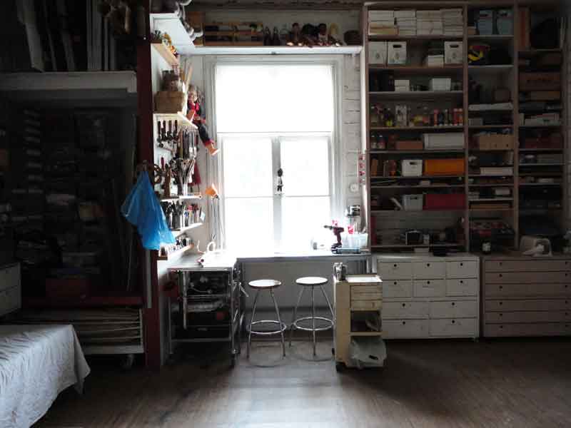 work space in the old railway station of Hiirola