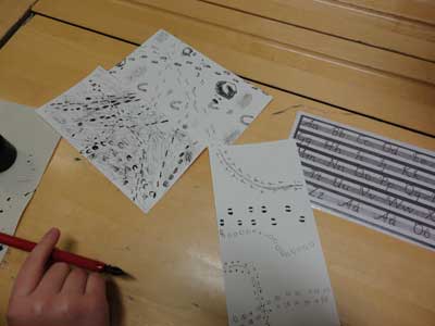 arranging drawings to create a track