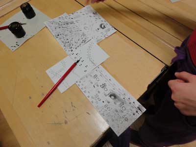 arranging drawings to create a track