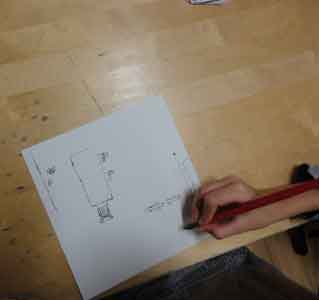 drawing with ink, about the school yard