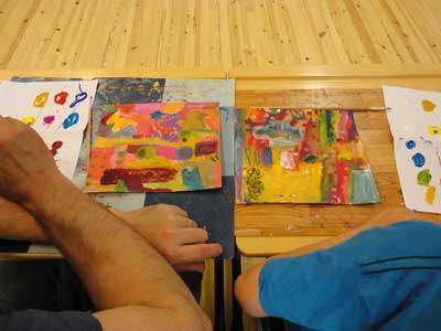 the own yard in a diptich