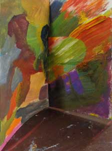 two parts of the same obect painted by child and parent together