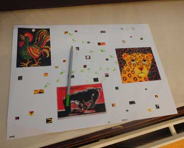  listening, looking and exploring colorful artworks