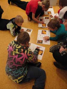  listening, looking and exploring colorful artworks