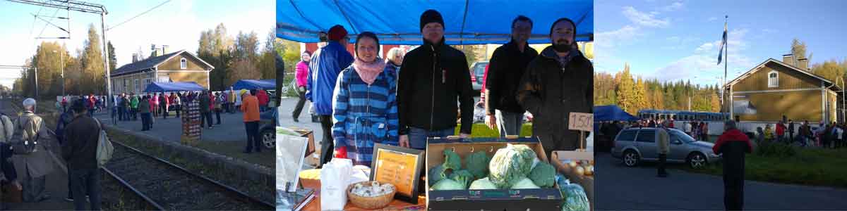 organic market during the train event at Haukivuori