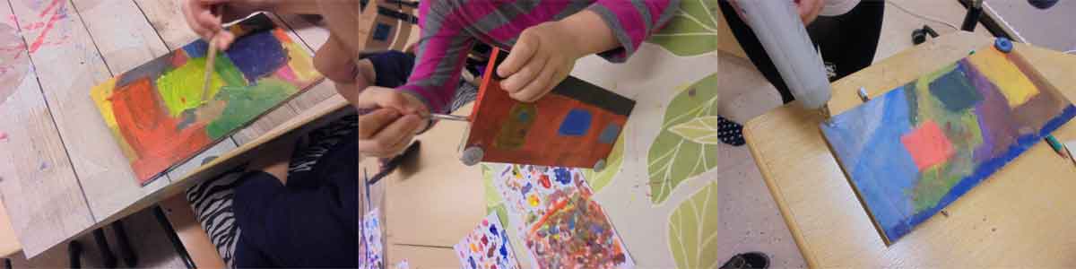 painting train wagons on wood