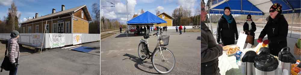 protest on Haukivuori railway station on Saturday May 3