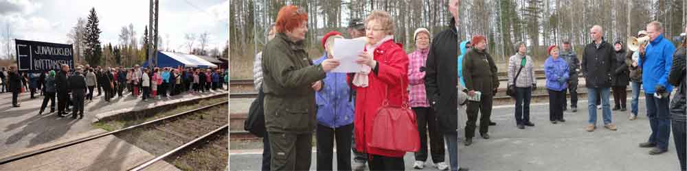 protest on Haukivuori railway station on Saturday May 3