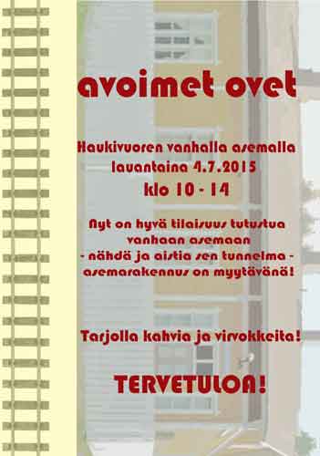 open doors Haukivuori railway station on July 4th 2015
