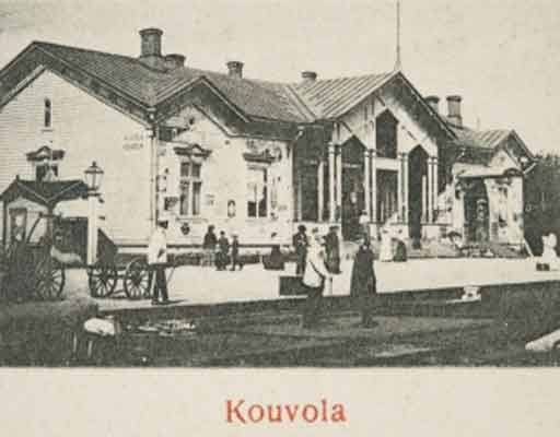 kouvola railway station begin 1900 postcard