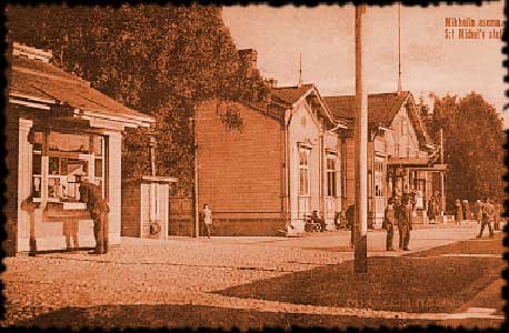mikkeli railway station stamp of postcard 1902